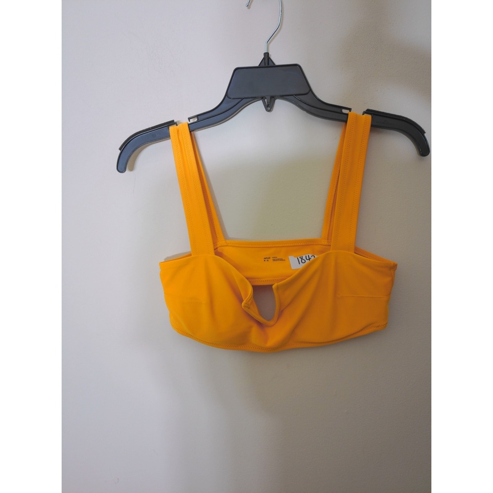 Aerie Sports Top Womens MED Yellow Bandeau Keyhole Cutout Coastal Beachy Flirt